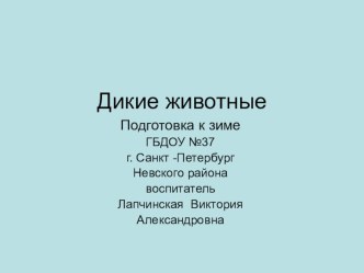 Подготовка диких животных к зиме презентация к уроку по окружающему миру (старшая группа)