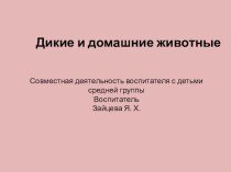 Презентация совместной образовательной деятельности Дикие и домашние животные презентация к уроку по развитию речи (средняя группа)