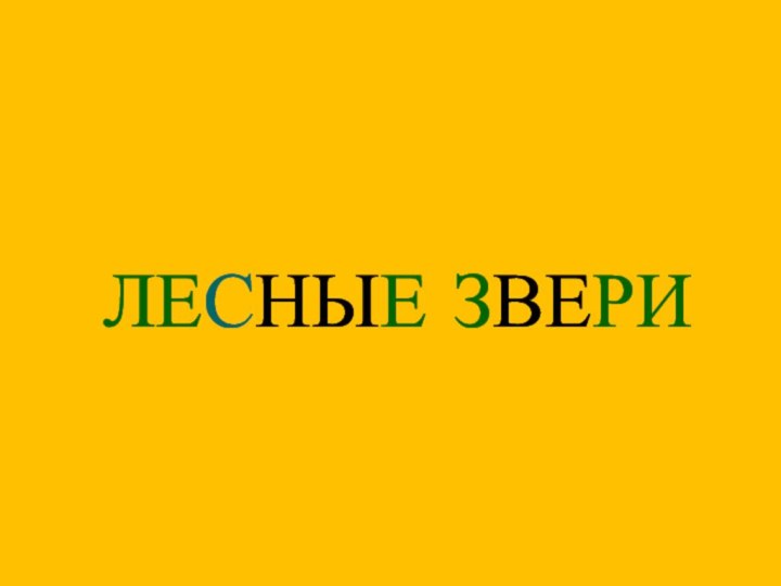 ЛЕСНЫЕ ЗВЕРИ