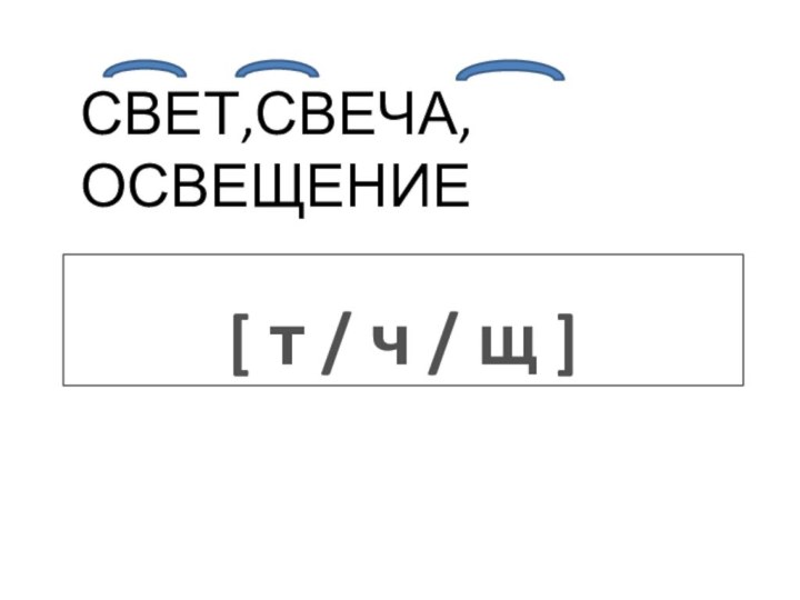 Свет,свеча,освещение   [ т / ч / щ ]