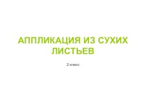 Презентация Аппликация из сухих листьев презентация к уроку по технологии (2 класс)