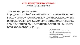 Где прячутся насекомые презентация к уроку (младшая группа)