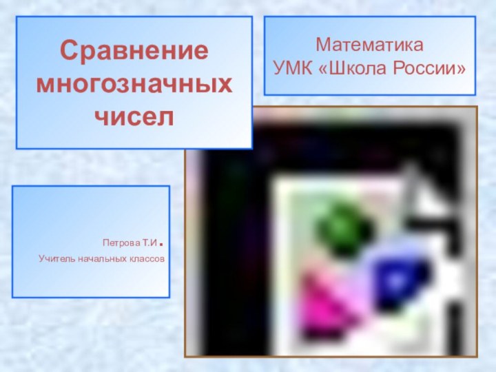 Сравнение многозначныхчиселПетрова Т.И.Учитель начальных классовМатематикаУМК «Школа России»