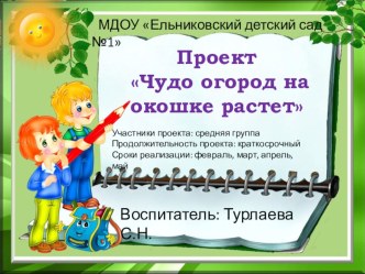 Проект Чудо огород на окошке растет проект (старшая группа)