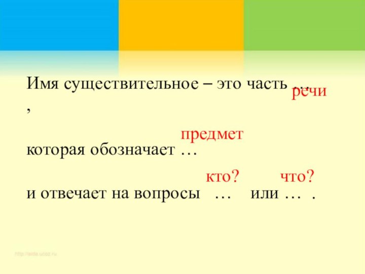 Имя существительное – это часть …    ,