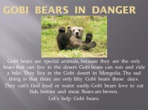 gobi bears in danger