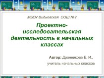 Проектная и исследовательская деятельность в начальных классах материал (2 класс)