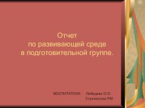 фотоотчет по развивающей среде презентация к уроку (подготовительная группа)