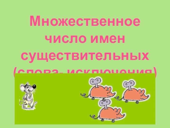 Множественное число имен существительных(слова- исключения)