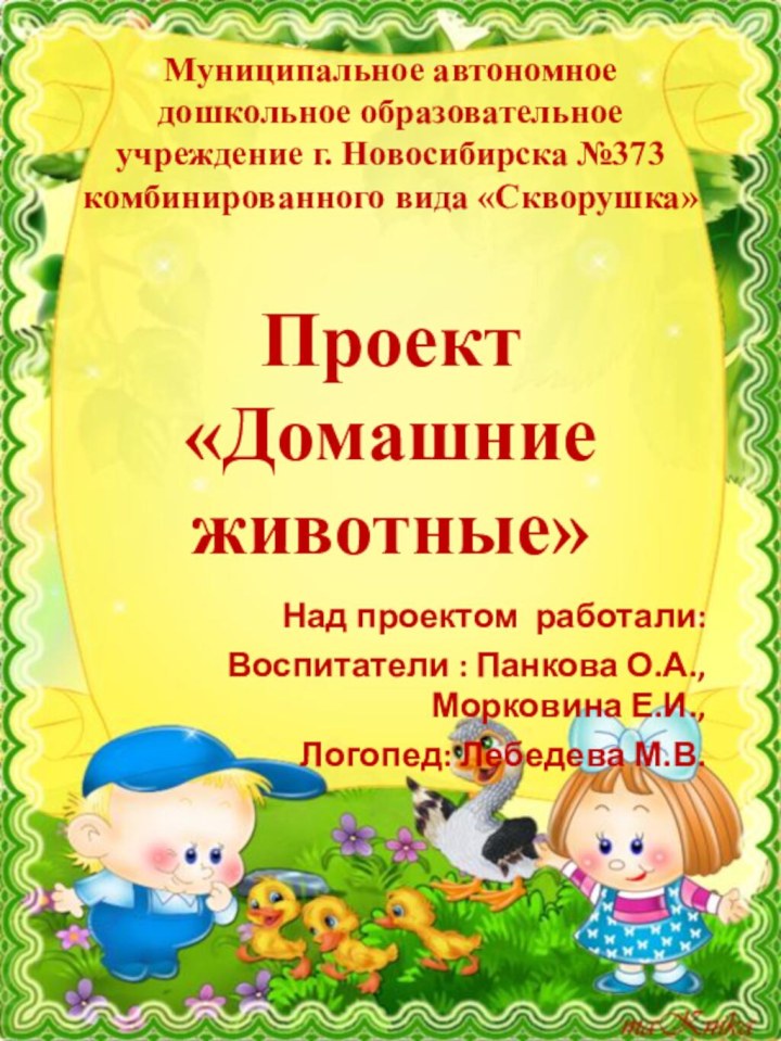 Муниципальное автономное дошкольное образовательное учреждение г. Новосибирска №373 комбинированного вида «Скворушка»