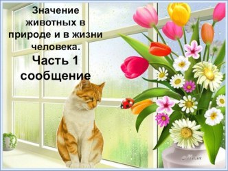 Презинтация Значение животных в природе и жизни человека презентация по теме