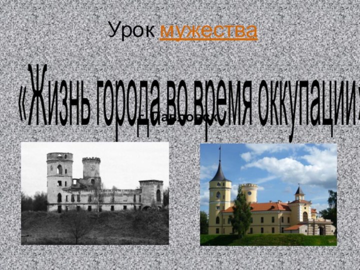 Урок мужества«Жизнь города во время оккупации»г. Павловск