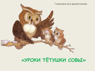 Геометрия для малышей Итоговое занятия Уроки тетушки совы презентация к уроку (подготовительная группа) по теме