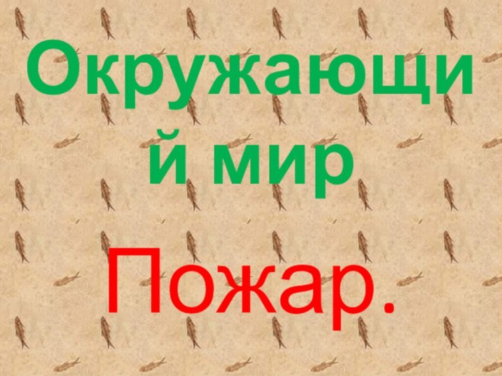 Окружающий мирПожар.