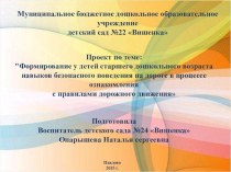 Проект о правилах дорожного движения Опарышева Н.С. материал