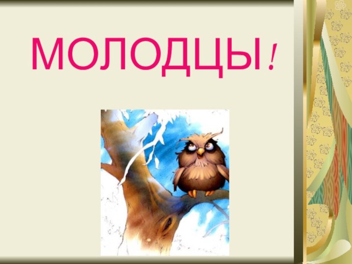 МОЛОДЦЫ!