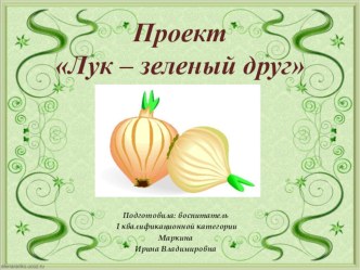 Проект Лук - зеленый друг проект (средняя группа) по теме