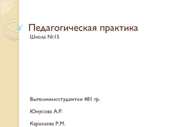 Практика в начальной школе. рабочая программа (1 класс)