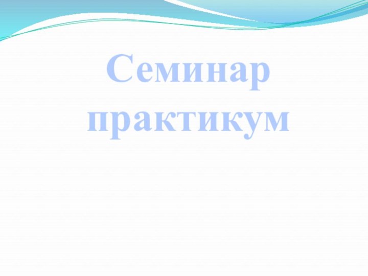 Семинар практикум