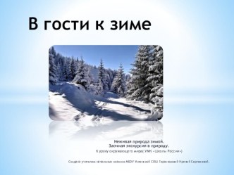 Презентация к уроку окружающего мира во 2 классе(УМК Школы России). Тема: Зимние изменения в неживой природе. Заочная экскурсия. презентация к уроку по окружающему миру (2 класс) по теме