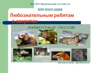 Ребятам о зверятах презентация к уроку (младшая группа)
