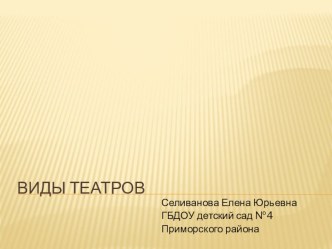 Презентация Виды театров презентация к уроку (средняя группа)