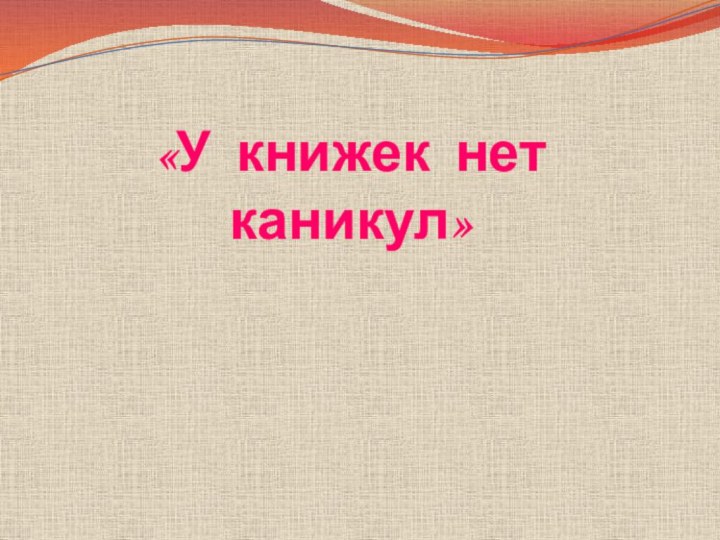 «У книжек нет каникул»