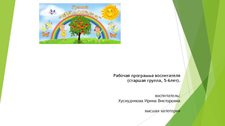 Рабочая программа воспитателя  (старшая группа, 5-6лет).   