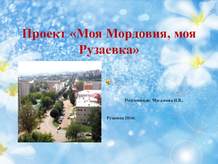 Проект «Моя Мордовия, моя Рузаевка»