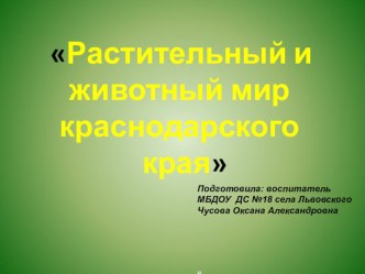 Растения Краснодарского края презентация урока для интерактивной доски по окружающему миру (старшая группа)