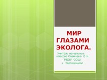 Мир глазами эколога. презентация к уроку по окружающему миру (3 класс) по теме