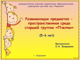 Презентация по организации развивающей предметно - пространственной среды в старшей группе (проект Цирк) презентация к уроку (старшая группа)