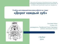 Проектно-исследовательская работа Дорог каждый зуб творческая работа учащихся по зож (2 класс) по теме