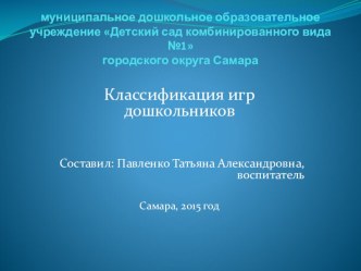 Виды игр презентация к уроку (средняя группа)