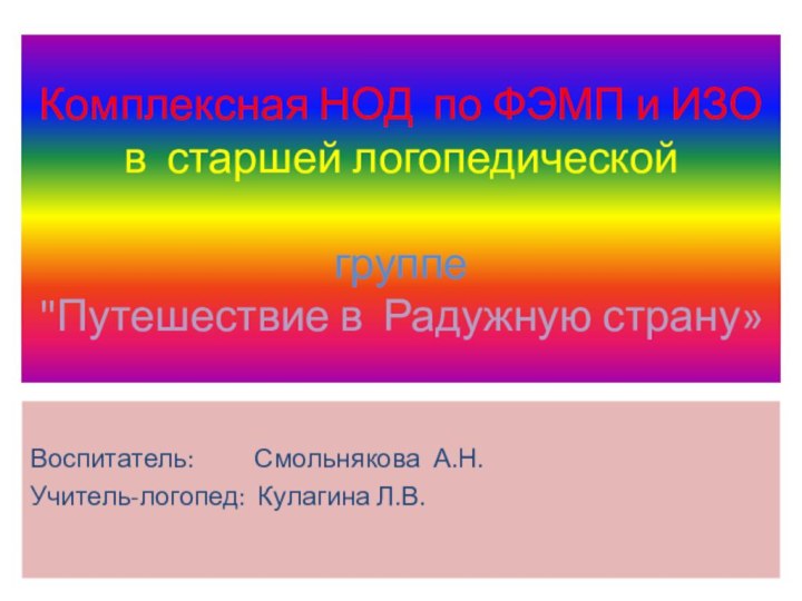 Комплексная НОД по ФЭМП и ИЗО  в старшей логопедической