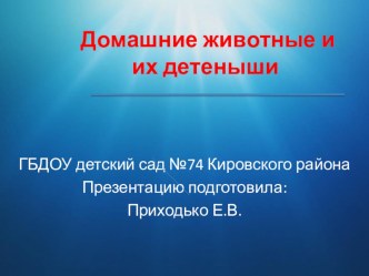 Домашние животные и их детеныши учебно-методическое пособие по развитию речи