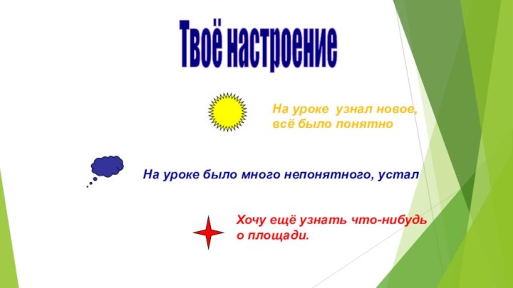 На уроке было много непонятного, устал На уроке узнал новое, всё было