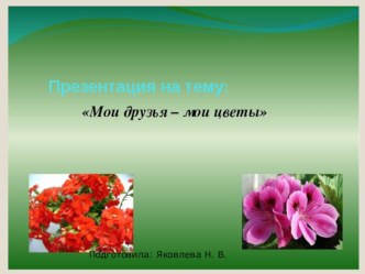 Презентация Цветы презентация к уроку (подготовительная группа)