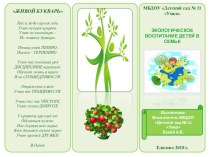 Буклет для родителей Экологическое воспитание в семье консультация