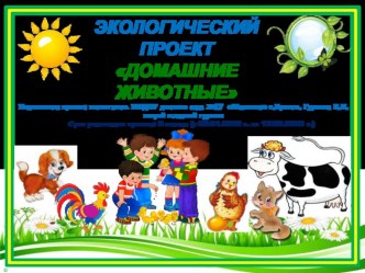 Экологический проект  Домашние животные проект (младшая группа)
