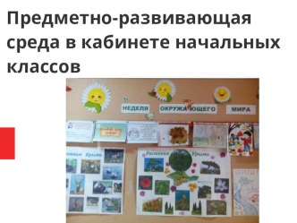 ПК 4.2. Предметно-развивающая среда учебного кабинета начальных классов презентация к уроку (3 класс) по теме