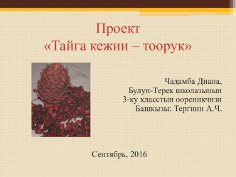 Проект Тайга кежии - тоорук презентация к уроку по окружающему миру (3 класс)