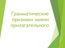Грамматические признаки имени прилагательного презентация к уроку по русскому языку (4 класс)