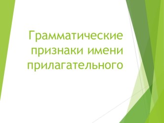 Грамматические признаки имени прилагательного презентация к уроку по русскому языку (4 класс)