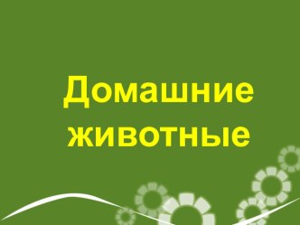 Презентация занятия Домашние животные презентация к уроку по теме