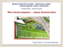 Моя малая родина - город Зеленогорск презентация к уроку (подготовительная группа)