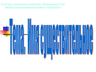 урок русского языка Имя существительного презентация к уроку по русскому языку (3 класс) по теме