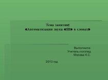 Подгрупповое занятие. Автоматизация звука Ш в словах план-конспект занятия по логопедии (подготовительная группа) по теме