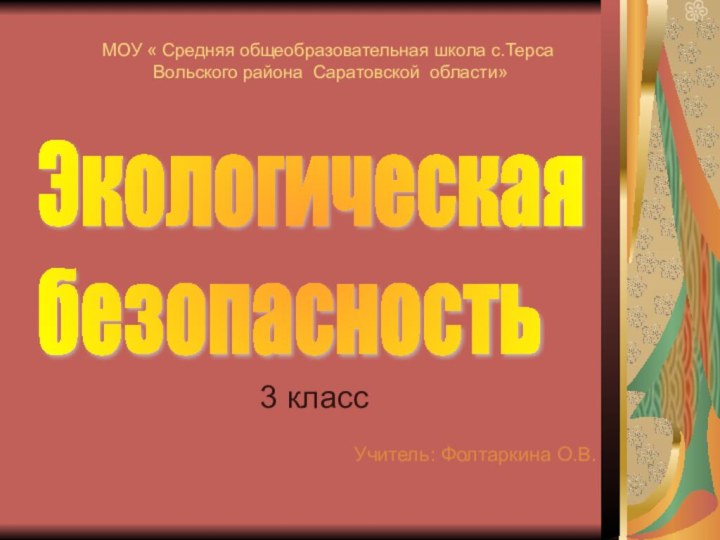 МОУ « Средняя общеобразовательная школа с.Терса   Вольского района Саратовской области»3