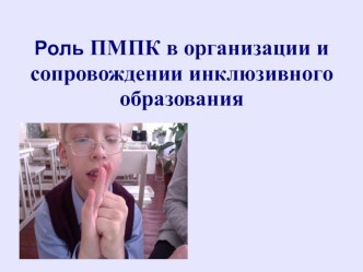 Роль ПМПК в организации и сопровождении инклюзивного образования. статья по зож